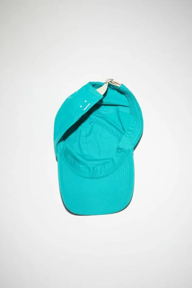 Acne Studios Face Collection Woman Micro Face Baseball Cap Sea Green
