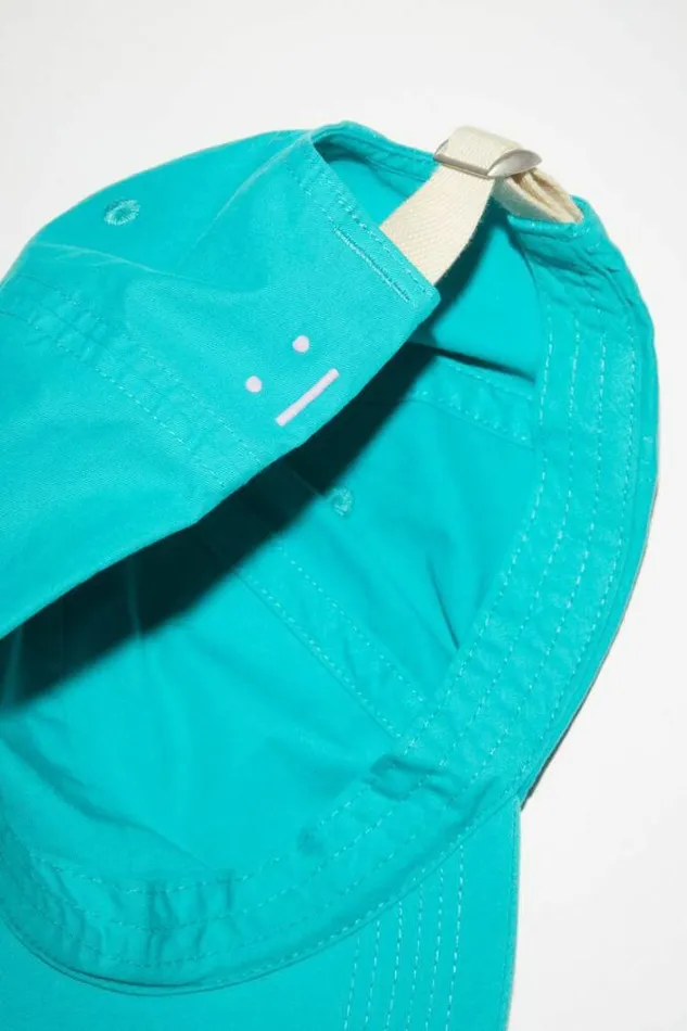 Acne Studios Face Collection Woman Micro Face Baseball Cap Sea Green
