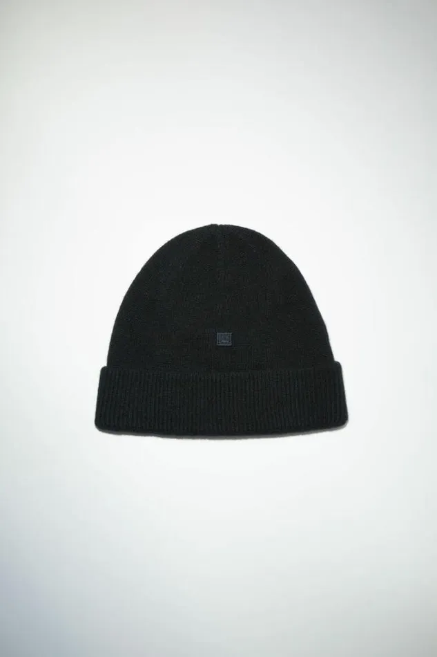 Acne Studios Face Collection Woman Micro Face Patch Beanie Black