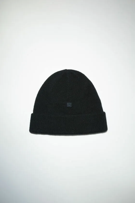 Acne Studios Face Collection Woman Micro Face Patch Beanie Black