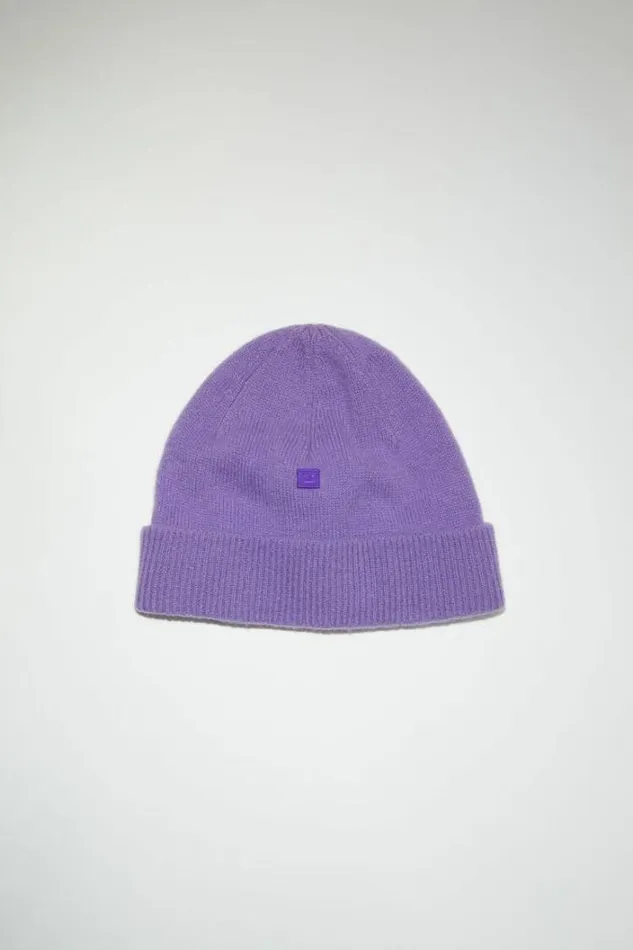 Acne Studios Face Collection Woman Micro Face Patch Beanie Iris Purple