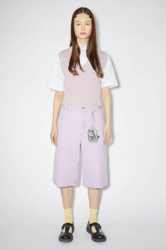 Acne Studios Face Collection Woman Mini Pouch Silver