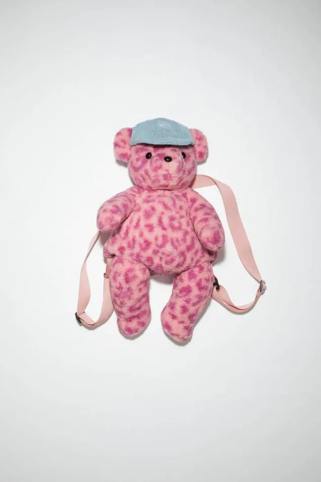 Acne Studios Face Collection Woman Teddy Backpack Pink
