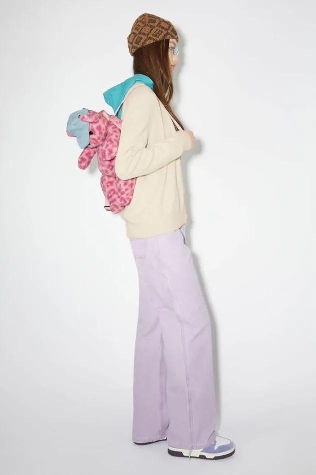 Acne Studios Face Collection Woman Teddy Backpack Pink