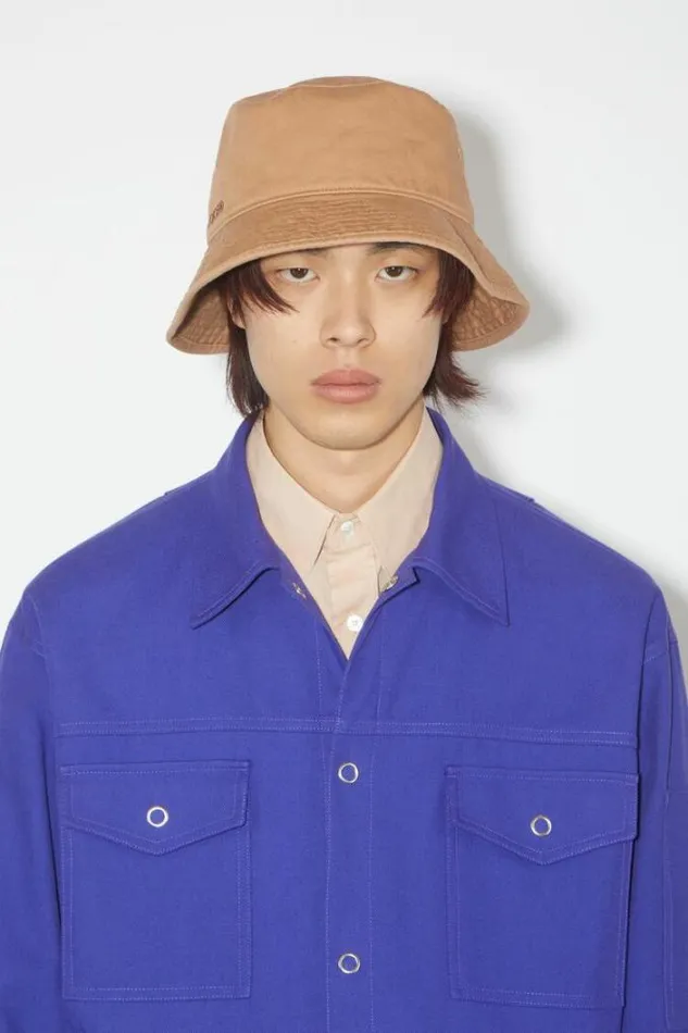 Acne Studios Hats Man Twill Bucket Hat Warm Beige