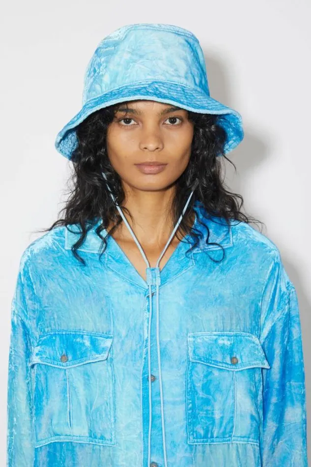 Acne Studios Hats Woman Bucket Hat Aqua Blue