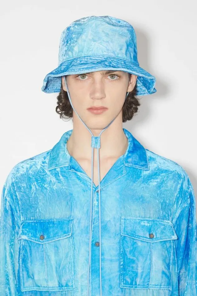 Acne Studios Hats Woman Bucket Hat Aqua Blue