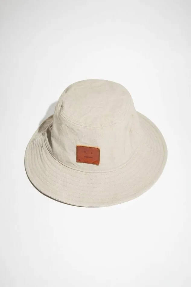 Acne Studios Hats Woman Canvas Bucket Hat Mushroom Beige