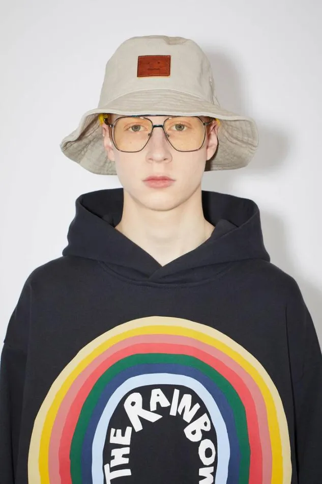 Acne Studios Hats Woman Canvas Bucket Hat Mushroom Beige