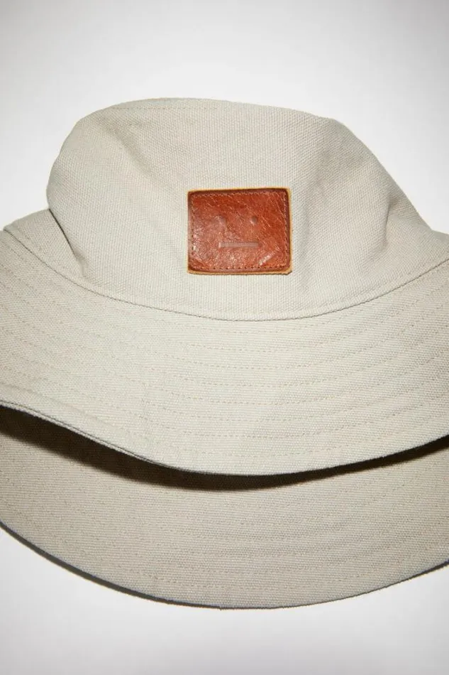Acne Studios Hats Woman Canvas Bucket Hat Mushroom Beige