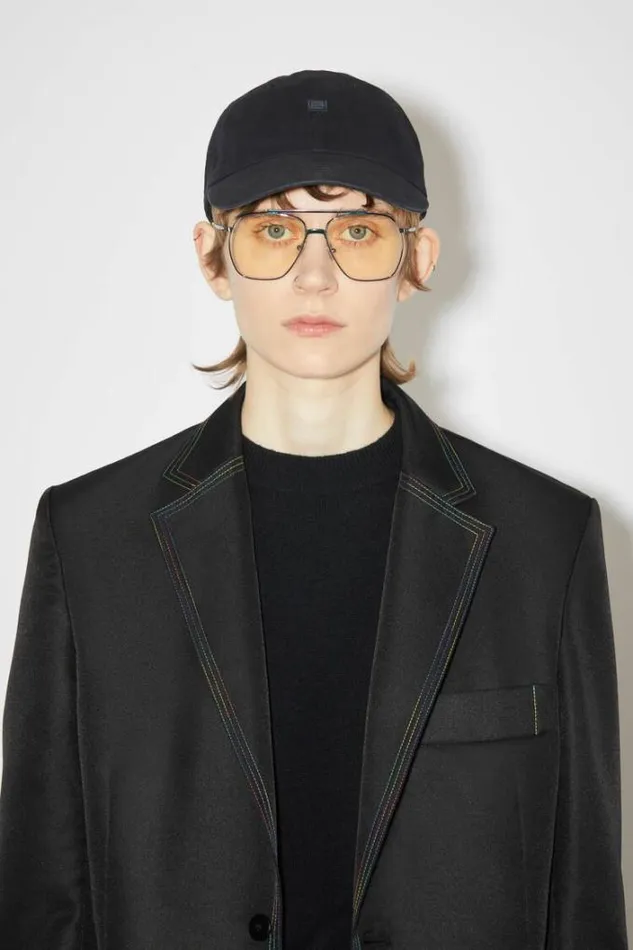 Acne Studios Hats Woman Cotton Baseball Cap Black