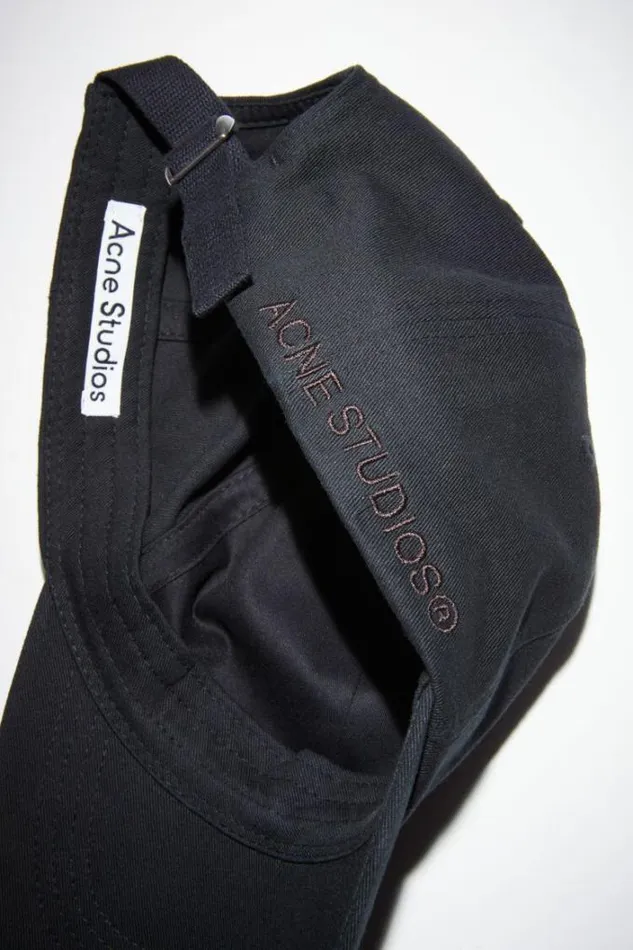 Acne Studios Hats Woman Cotton Baseball Cap Black