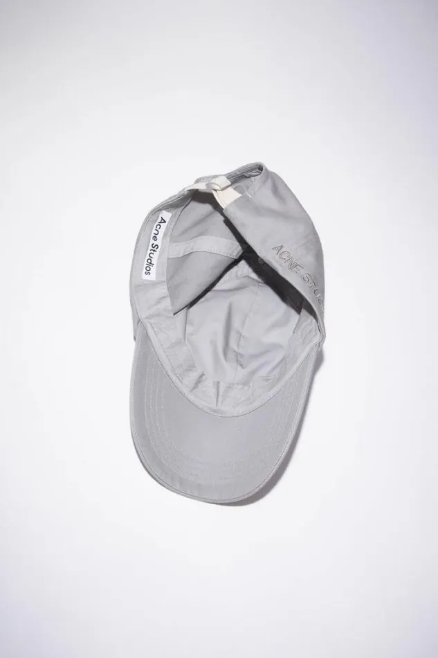 Acne Studios Hats Woman Cotton Baseball Cap GreyKhaki