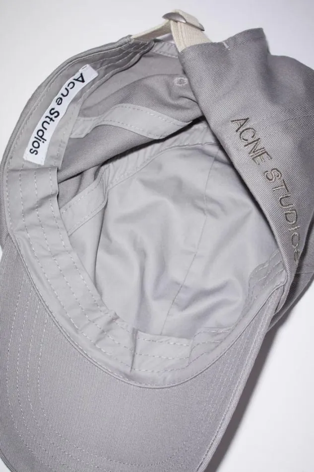 Acne Studios Hats Woman Cotton Baseball Cap GreyKhaki