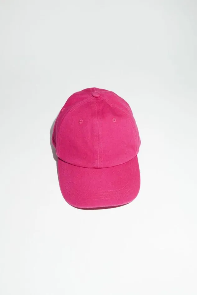 Acne Studios Hats Woman Cotton Baseball Cap Neon Pink