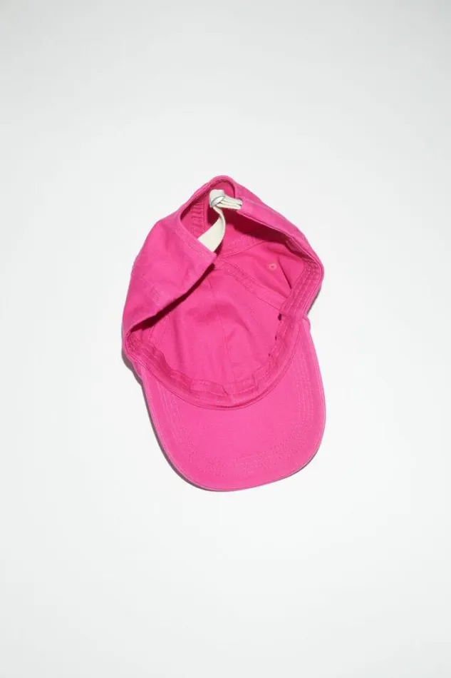 Acne Studios Hats Woman Cotton Baseball Cap Neon Pink