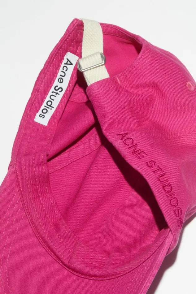 Acne Studios Hats Woman Cotton Baseball Cap Neon Pink