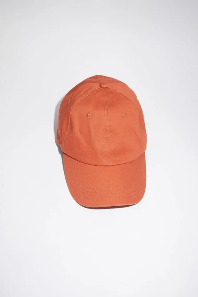 Acne Studios Hats Woman Cotton Baseball Cap Rust Red