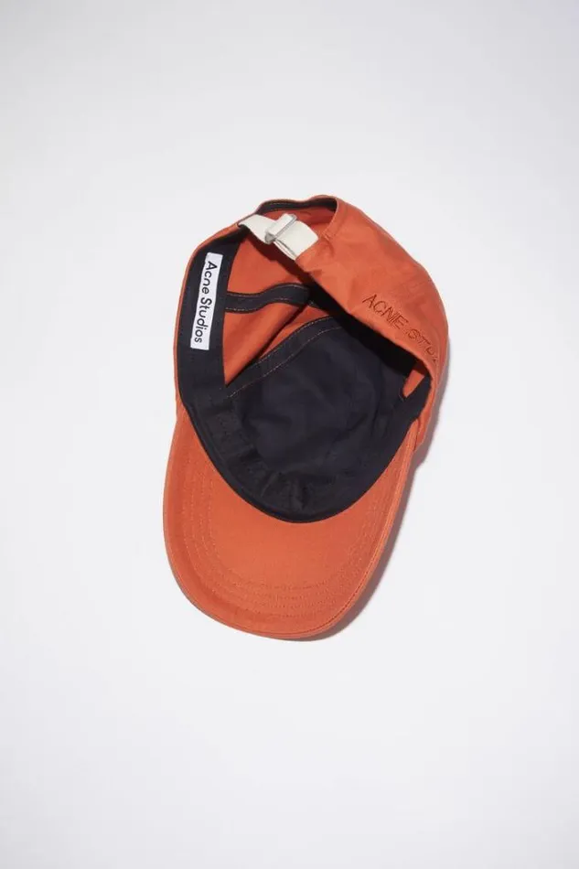 Acne Studios Hats Woman Cotton Baseball Cap Rust Red