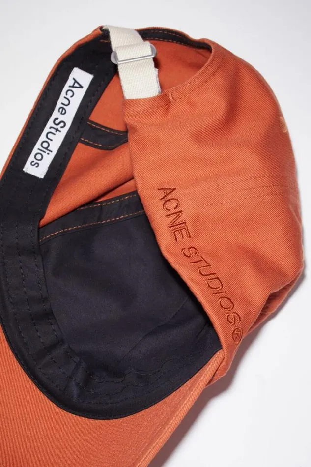Acne Studios Hats Woman Cotton Baseball Cap Rust Red