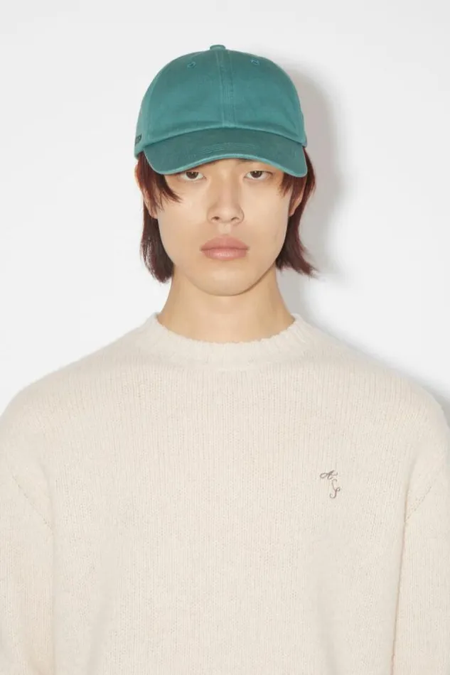 Acne Studios Hats Woman Cotton Baseball Cap Sea Foam Green