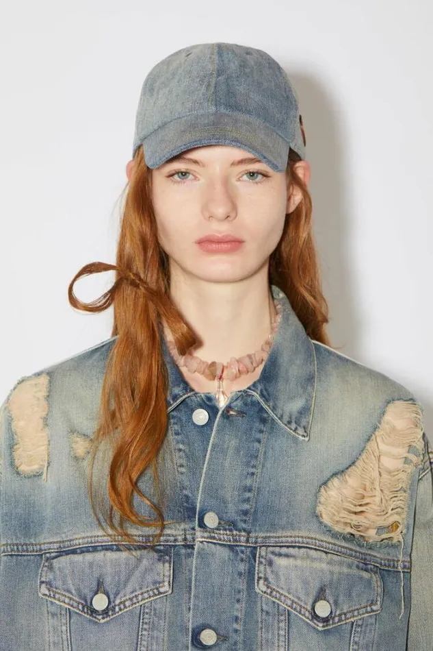 Acne Studios Hats Woman Denim Cap Mid Blue