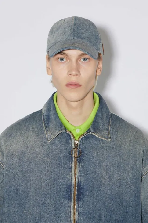 Acne Studios Hats Woman Denim Cap Mid Blue