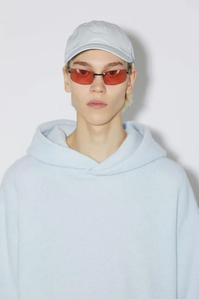 Acne Studios Hats Woman Nylon Cap Dusty Blue