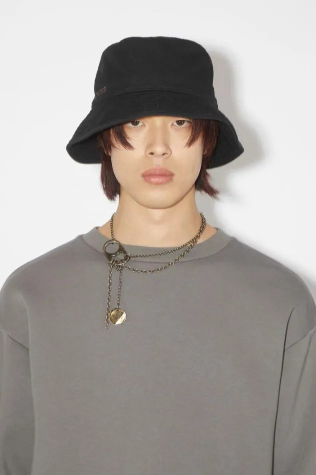 Acne Studios Hats Woman TWILL BUCKET HAT Black