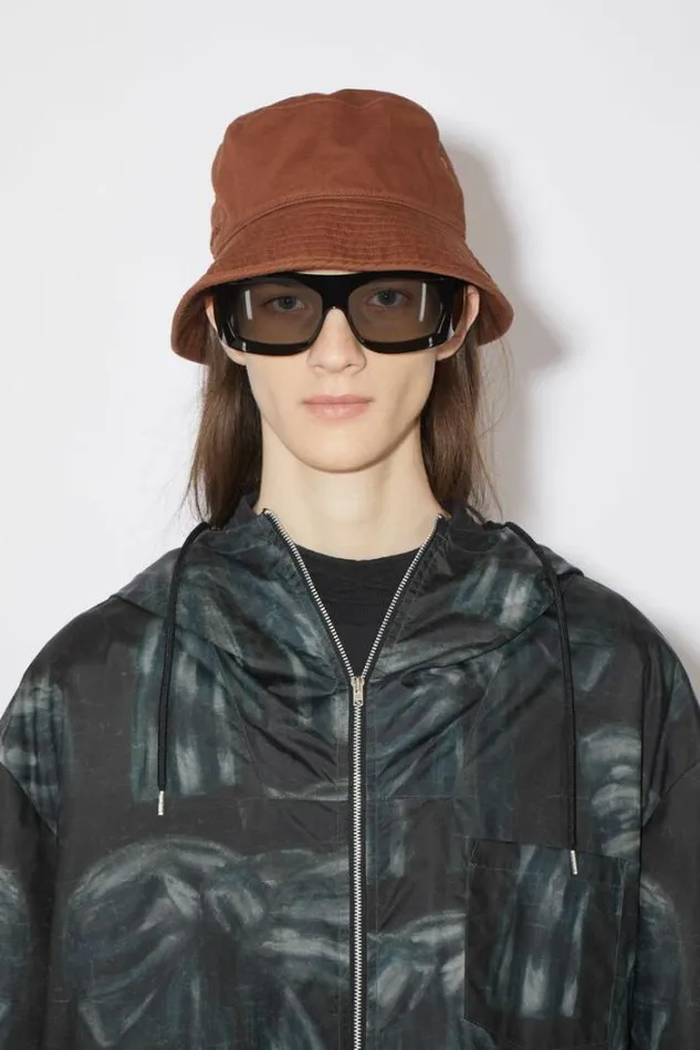 Acne Studios Hats Woman Twill Bucket Hat Brown