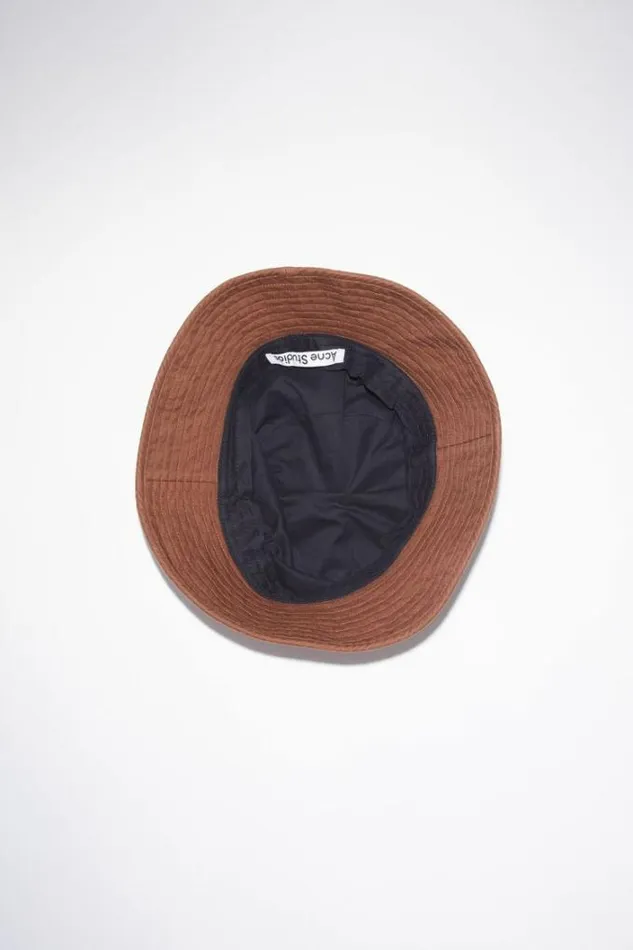 Acne Studios Hats Woman Twill Bucket Hat Brown