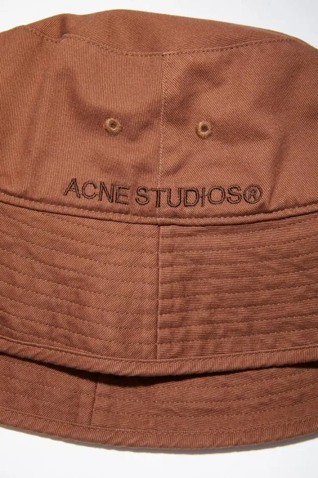 Acne Studios Hats Woman Twill Bucket Hat Brown
