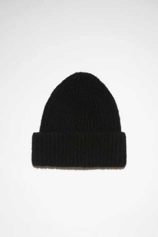 Acne Studios Hats Woman Wool Blend Beanie Black