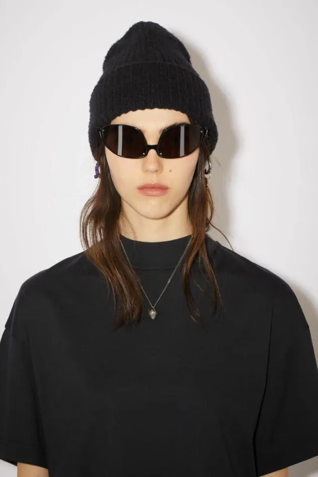 Acne Studios Hats Woman Wool Blend Beanie Black