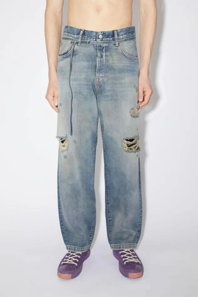 Acne Studios Jeans Man Loose Fit Jeans 8211 1991 TojUnisex Mid Blue