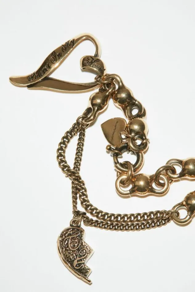 Acne Studios Jewellery Man Charm Bracelet Antique Gold