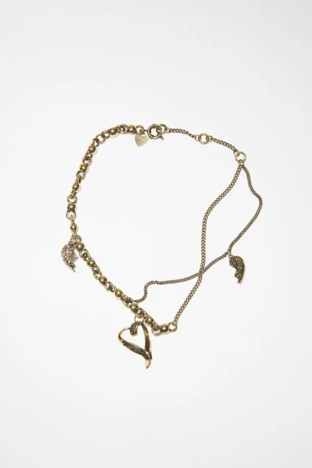 Acne Studios Jewellery Man Charm Necklace Antique Gold