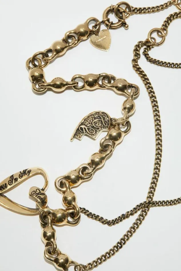 Acne Studios Jewellery Man Charm Necklace Antique Gold