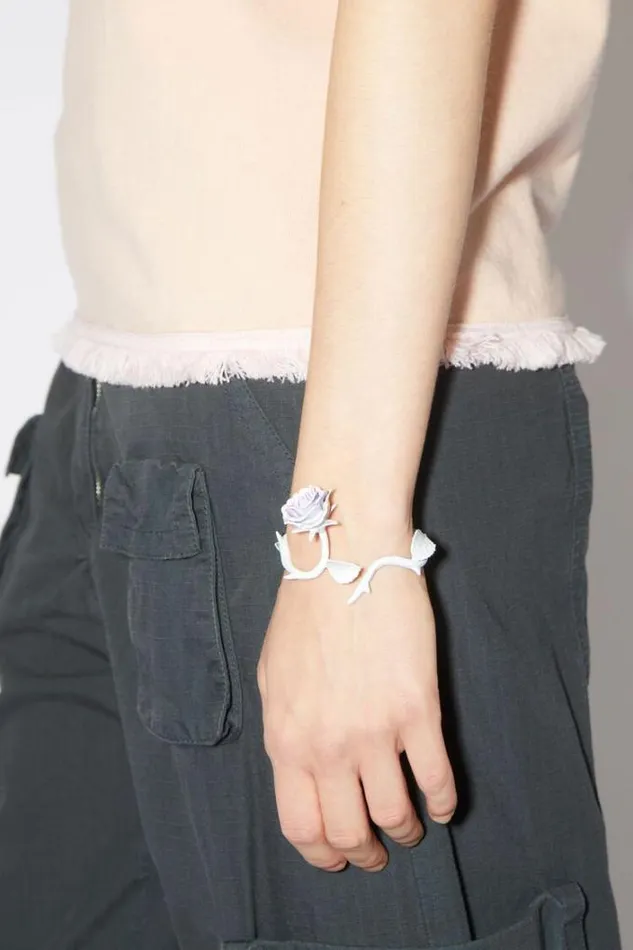 Acne Studios Jewellery Man Cuff Rose BraceletRunway Show White