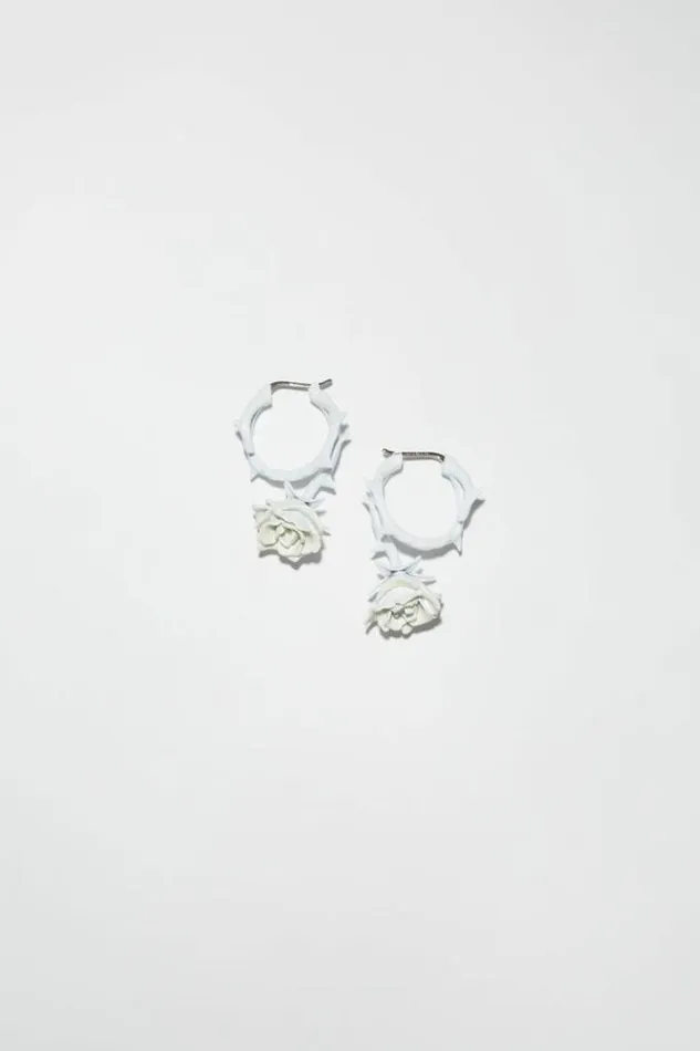 Acne Studios Jewellery Man Roses EarringsRunway Show White