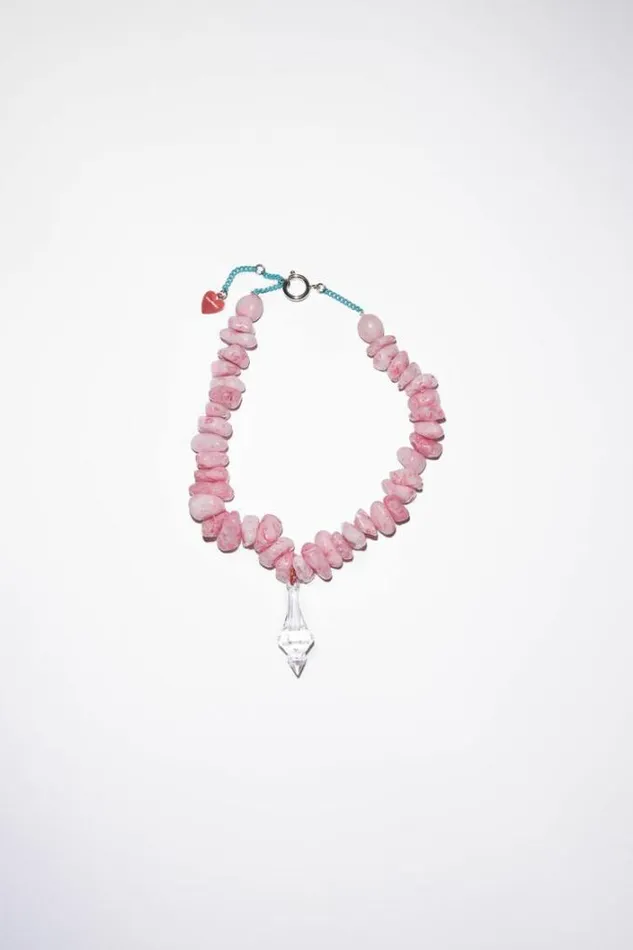 Acne Studios Jewellery Woman Agate Necklace Pink