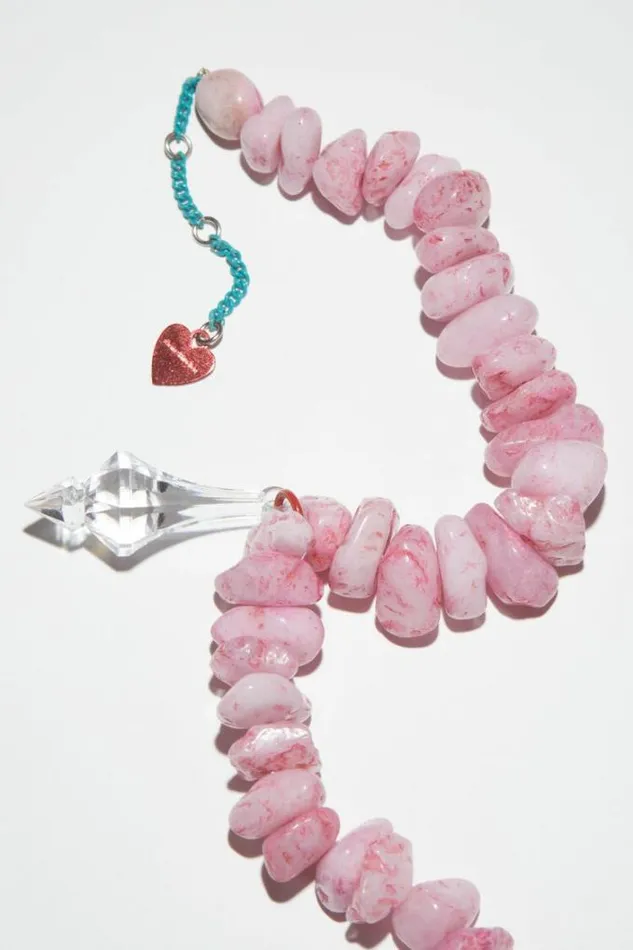 Acne Studios Jewellery Woman Agate Necklace Pink