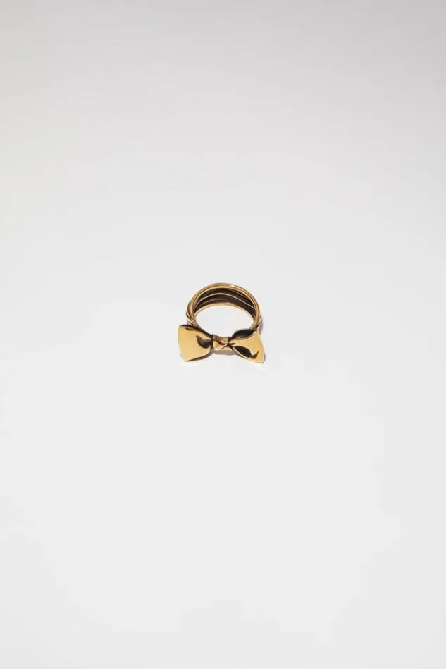 Acne Studios Jewellery Woman Bow Ring Antique Gold