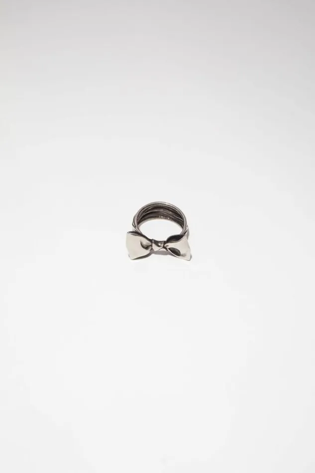 Acne Studios Jewellery Woman Bow Ring Antique Silver