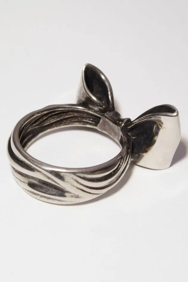 Acne Studios Jewellery Woman Bow Ring Antique Silver