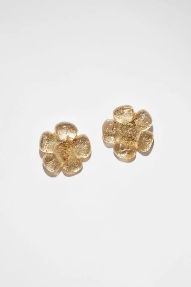 Acne Studios Jewellery Woman Flower Earrings Gold