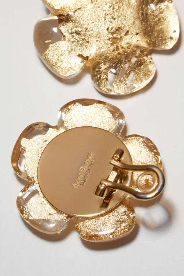 Acne Studios Jewellery Woman Flower Earrings Gold