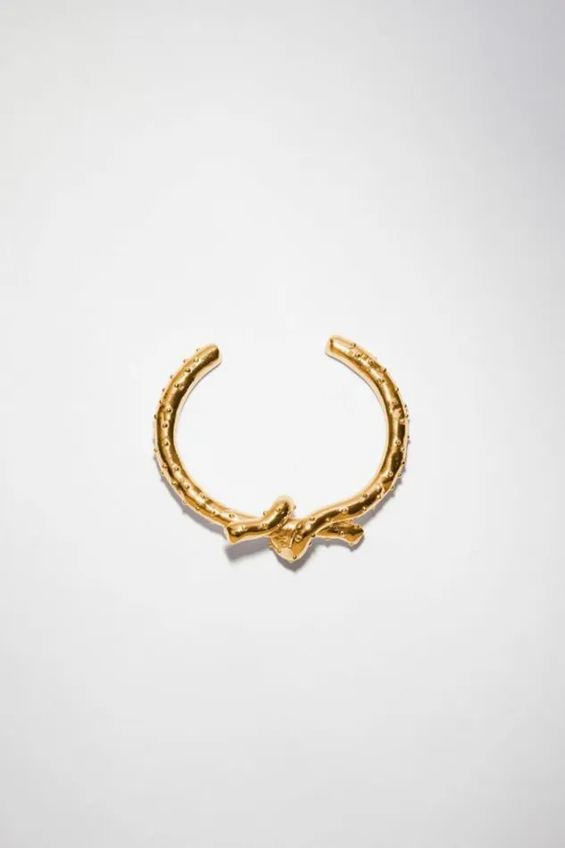 Acne Studios Jewellery Woman Knot Cuff Bracelet Gold