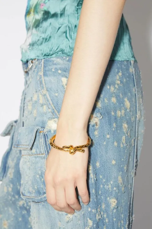 Acne Studios Jewellery Woman Knot Cuff Bracelet Gold