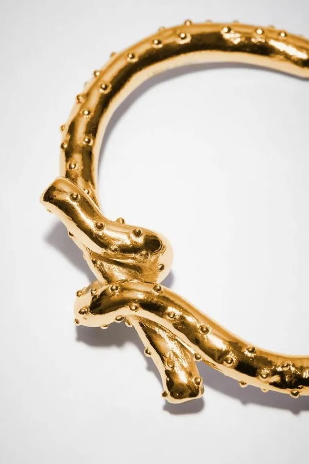 Acne Studios Jewellery Woman Knot Cuff Bracelet Gold